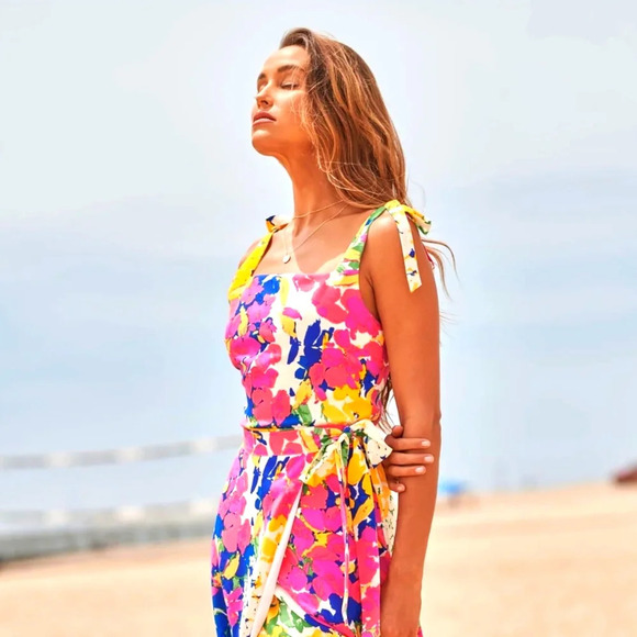 Sugarlips Gypsum Floral Print Rica Tie Strap Top - Picture 2 of 9